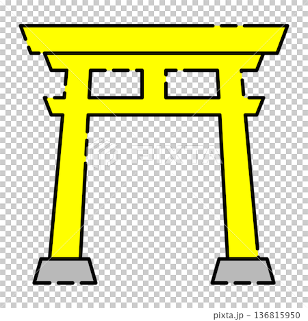 時尚鳥居插圖向量素材 時尚鳥居插圖向量素材 136815950