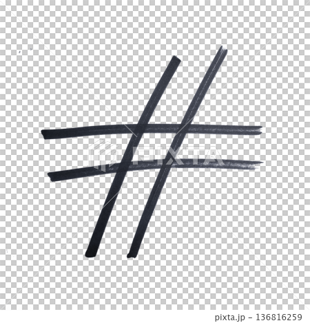the hash symbol drawn with black marker the hash symbol drawn with black marker 136816259