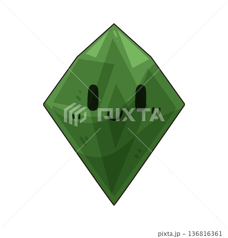 Illustration of Gemstone with Smiley face Illustration of Gemstone with Smiley face 136816361
