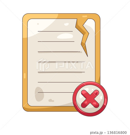 Illustration of failed legal document Illustration of failed legal document 136816800