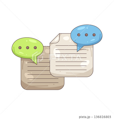 Illustration of legal document with speech bubble 136816803
