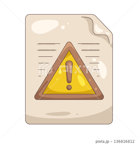 Illustration of legal document alert Illustration of legal document alert 136816812