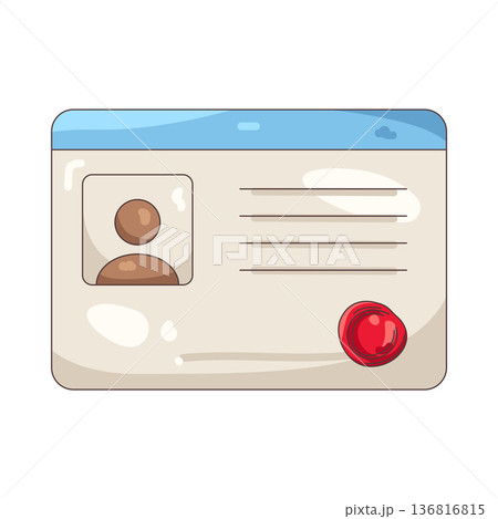 Illustration of id card Illustration of id card 136816815
