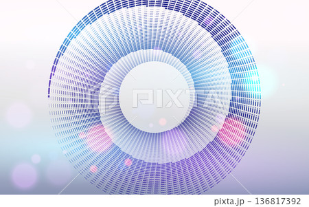 Abstract radial systems lines with light on white background. Science technology concept. 136817392