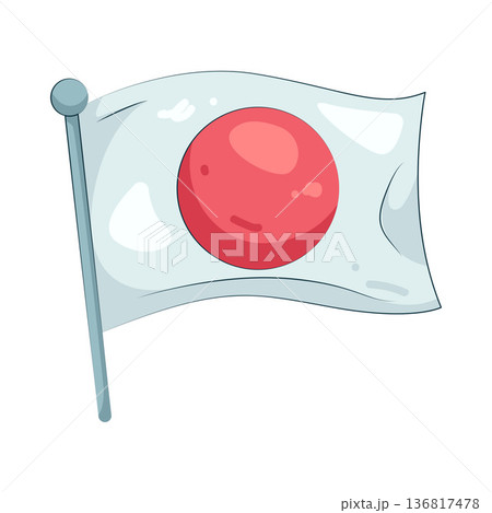 Illustration of Japan flag 136817478
