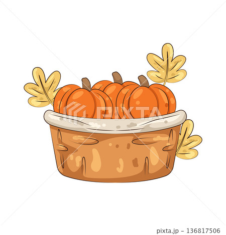 Illustration of carrot basket 136817506
