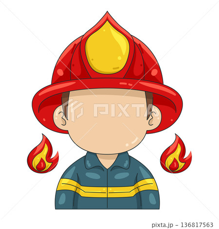 Illustration of fireman Illustration of fireman 136817563