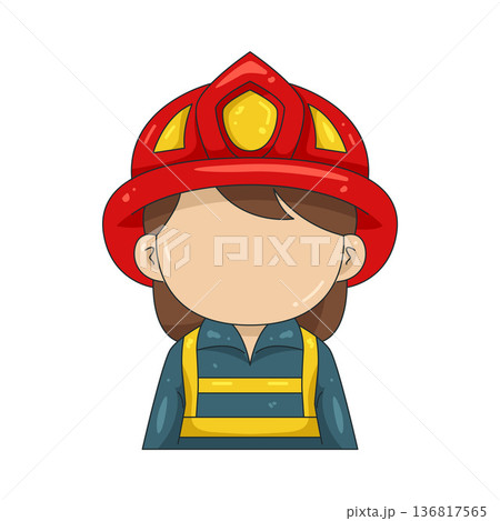 Illustration of firewoman  136817565