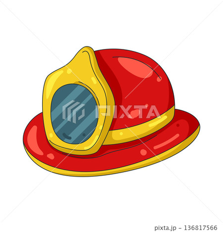 Illustration of firefighter helmet 136817566