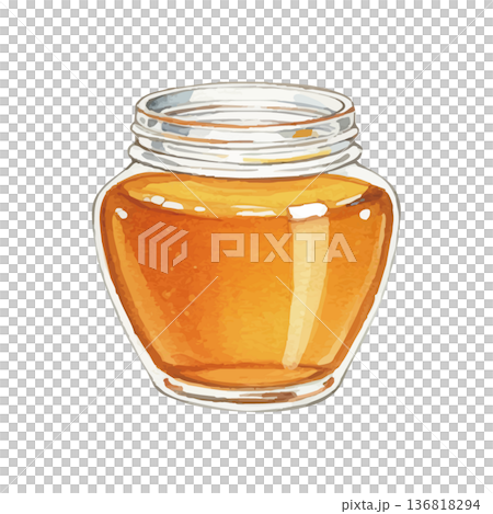 水彩風格的蜂蜜插圖 136818294