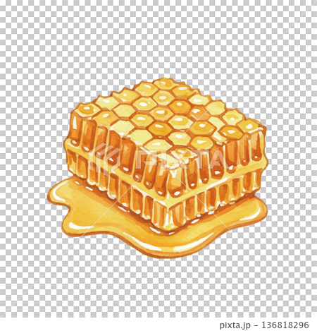 水彩風格的蜂蜜插圖 136818296