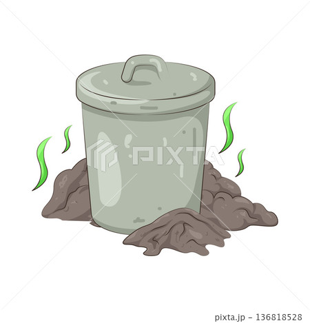 Illustration of trash bin 136818528