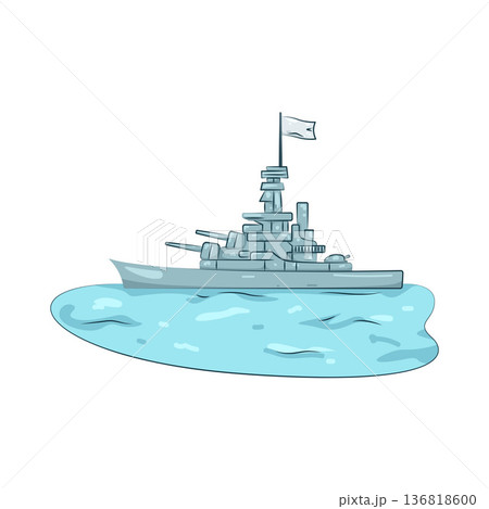 Illustration of battleship  136818600