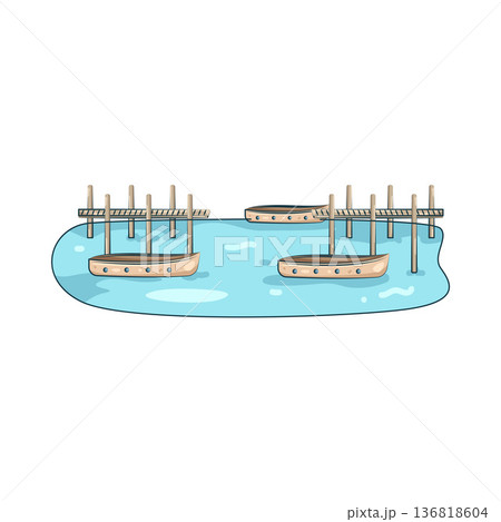 Illustration of boat port Illustration of boat port 136818604