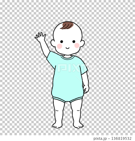 男嬰揮手 男嬰揮手 136819532