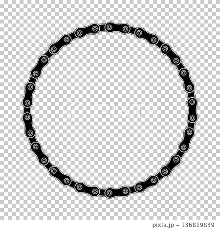 black bicycle chain circular frame vector illustration 136819839