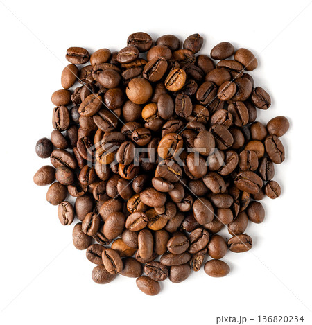 Circular Group of Dark Roasted Coffee Beans for Branding Circular Group of Dark Roasted Coffee Beans for Branding 136820234