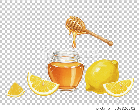 水彩風のレモンジンジャーイラスト 136820302