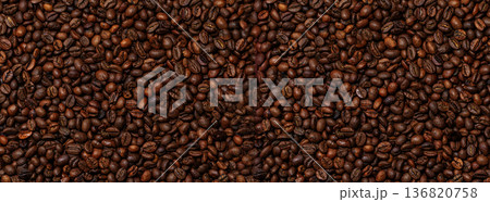 Roasted coffee beans texture forming a rich background Roasted coffee beans texture forming a rich background 136820758