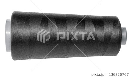 Black sewing thread spool for tailoring and crafts Black sewing thread spool for tailoring and crafts 136820767