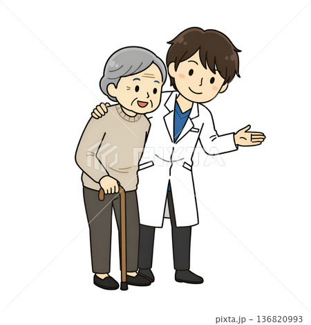 高齢者に寄り添う先生 136820993