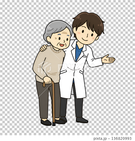 高齢者に寄り添う先生 136820993