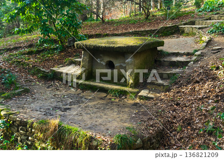 ancient megalith, dolmen in the park ancient megalith, dolmen in the park 136821209