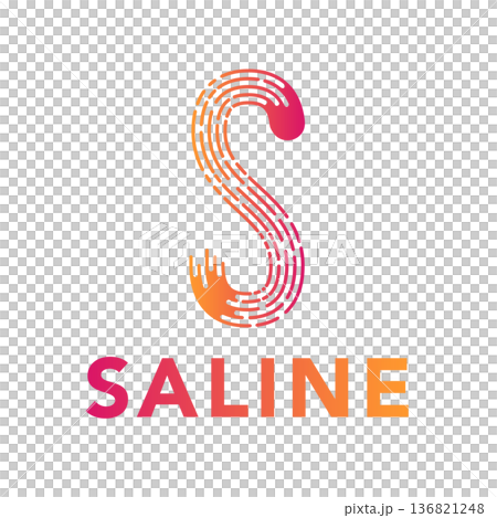 S letter logo design vector template, gradient lettering s with lines and dashes art brush effect 136821248
