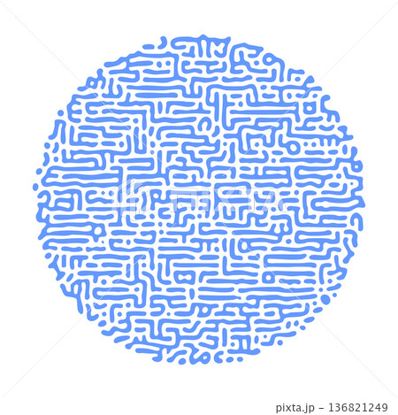 vector illustration of blue turing lines pattern circle isolated on white background vector illustration of blue turing lines pattern circle isolated on white background 136821249