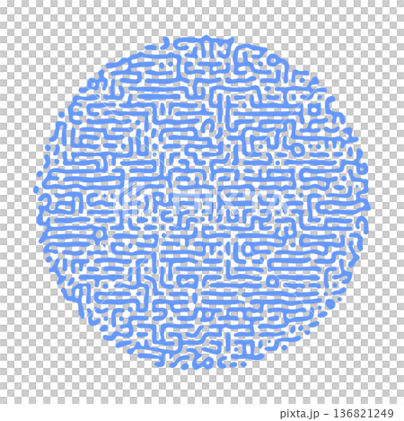 vector illustration of blue turing lines pattern circle isolated on white background 136821249