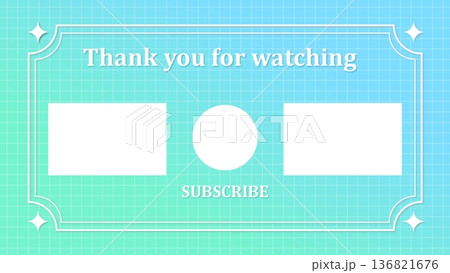 Thank you for watching　グラデーションと星のシンプルな背景 136821676