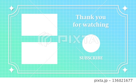 Thank you for watching　グラデーションと星のシンプルな背景 136821677