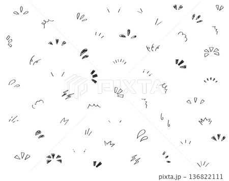 手書きの気づき・リアクションあしらいセット 黒 イラスト素材 手書きの気づき・リアクションあしらいセット 黒 イラスト素材 136822111