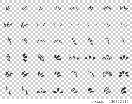 手書きの気づき・リアクションあしらいセット 黒 イラスト素材 手書きの気づき・リアクションあしらいセット 黒 イラスト素材 136822112