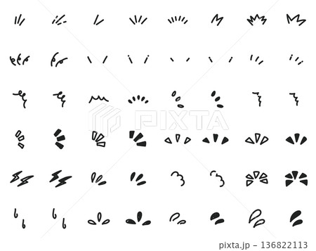 手書きの気づき・リアクションあしらいセット 黒 イラスト素材 手書きの気づき・リアクションあしらいセット 黒 イラスト素材 136822113