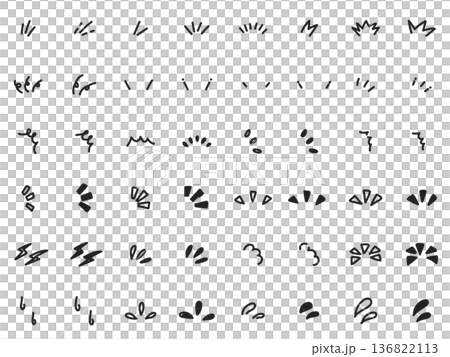 手書きの気づき・リアクションあしらいセット 黒 イラスト素材 手書きの気づき・リアクションあしらいセット 黒 イラスト素材 136822113
