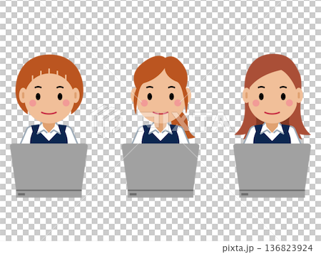 一位身穿海軍制服的年輕女子正在操作電腦。第二部分 136823924
