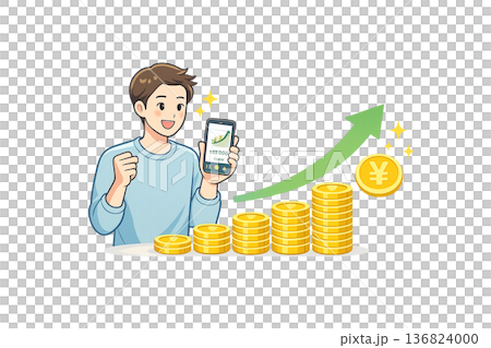 A man rejoicing at the growth of his investment A man rejoicing at the growth of his investment 136824000