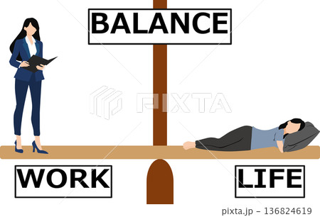 ワークライフバランスのイラスト 136824619
