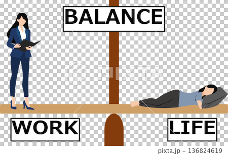 ワークライフバランスのイラスト 136824619