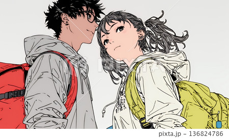 希望に満ちたライフスタイルを過ごす若いカップル：未来を見つめている