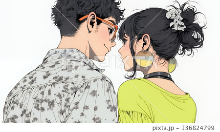 希望に満ちたライフスタイルを過ごす若いカップル：未来を見つめている