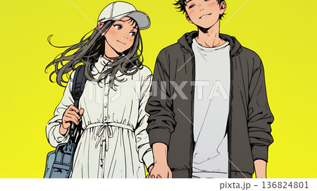 希望に満ちたライフスタイルを過ごす若いカップル：未来を見つめている