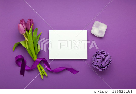 Purple Day Awareness Symbol With Ribbon. Epilepsy Education Support Advocacy And Neurological Health Campaign. 136825161