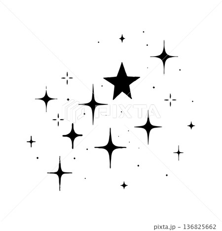 Stars shining brightly in a dark sky create a beautiful and enchanting celestial display Stars shining brightly in a dark sky create a beautiful and enchanting celestial display 136825662