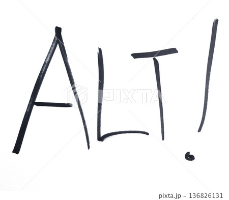 the word ALT written in black marker the word ALT written in black marker 136826131
