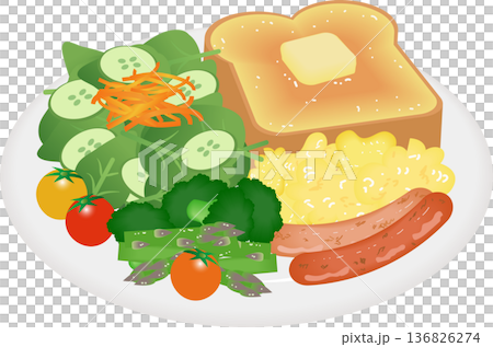 Vegetable-packed morning plate 136826274