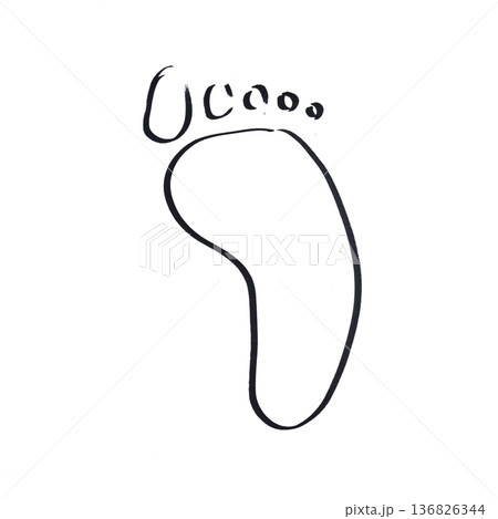 a footprint drawn with a black marker a footprint drawn with a black marker 136826344