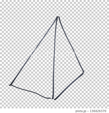 a pyramid drawn with a black marker 136826370