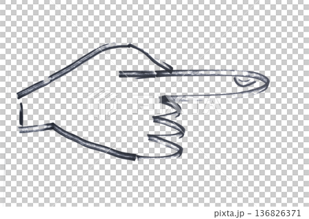 index finger of a hand pointing to the right drawn with a black marker index finger of a hand pointing to the right drawn with a black marker 136826371